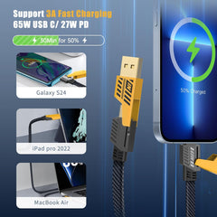 TRENDY TECHZ 4-in-1 Multi-Device Charging Cable – High-Speed USB & USB-C Fast Charger | 27W PD Max & 165W Power for Seamless Performance