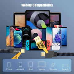 TRENDY TECHZ 4-in-1 Multi-Device Charging Cable – High-Speed USB & USB-C Fast Charger | 27W PD Max & 165W Power for Seamless Performance